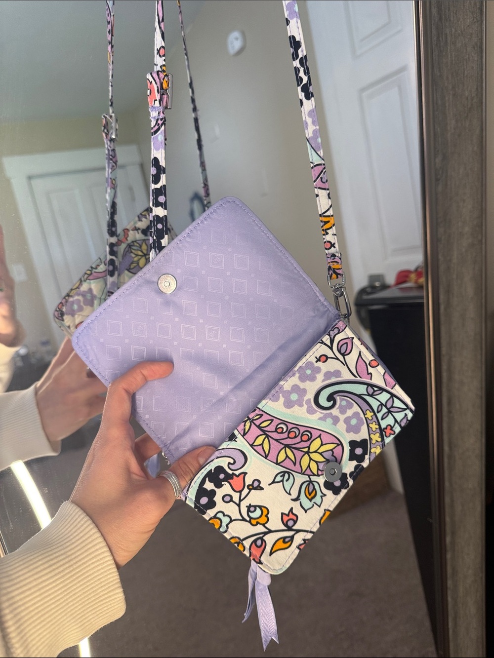 Vera Bradley Quilted Floral Crossbody adjustable to shoulder bag